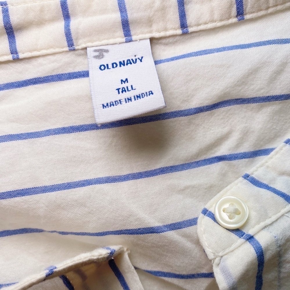 Old Navy Blue and White Pin Striped Shirt NWT - Picture 8 of 14